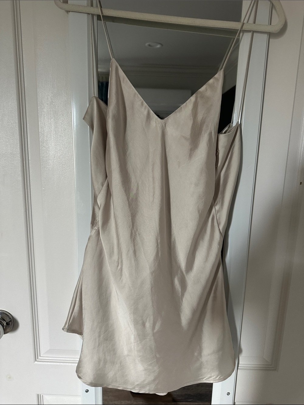 Zara Champagne Satin Slip Mini Dress